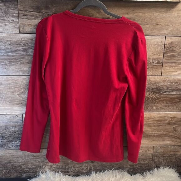 Style Co Ladies “Cardinals” Bling Long Sleeve Scoop Neck Tshirt, Size M - Picture 2 of 5